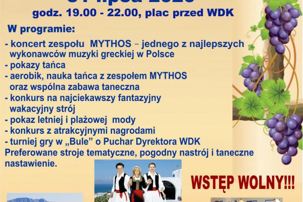 Wieczór grecki z zespołem Mythos przed WDK