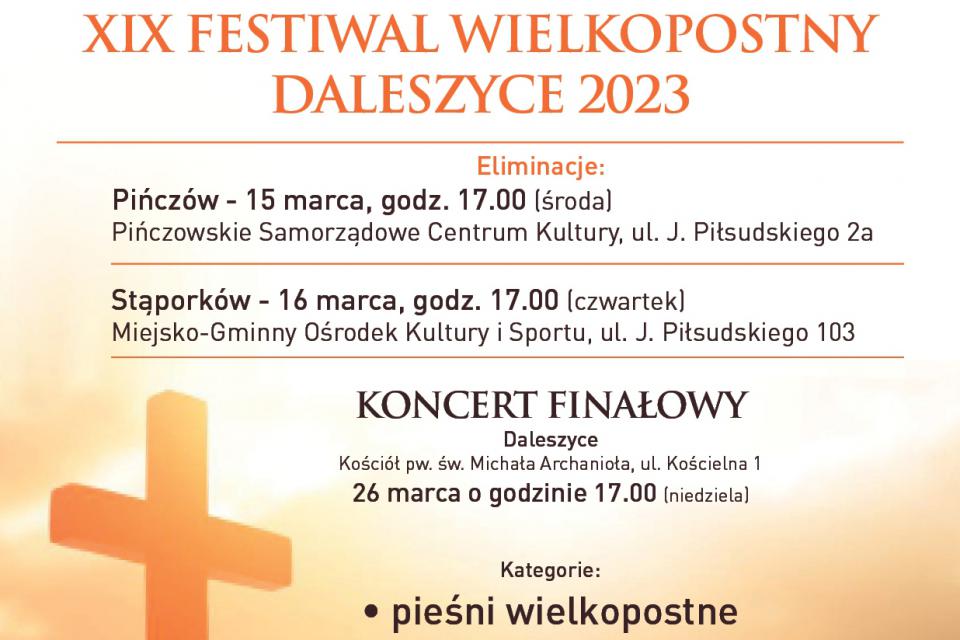 Trwa nabór zgłoszeń do XIX Festiwalu Wielkopostnego Daleszyce 2023