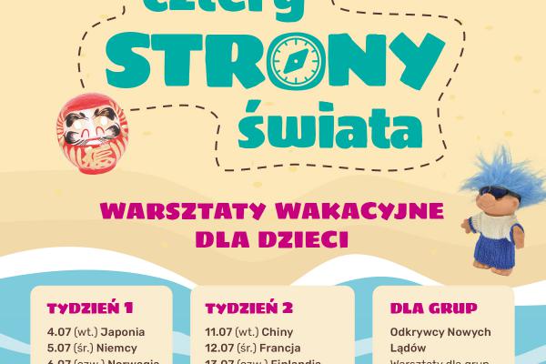 4–14.07. | Warsztaty wakacyjne dla dzieci pt. CZTERY STRONY ŚWIATA 