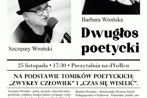 25.11. | DWUGŁOS POETYCKI w Poczytalni na dVoRcu w Kielcach 