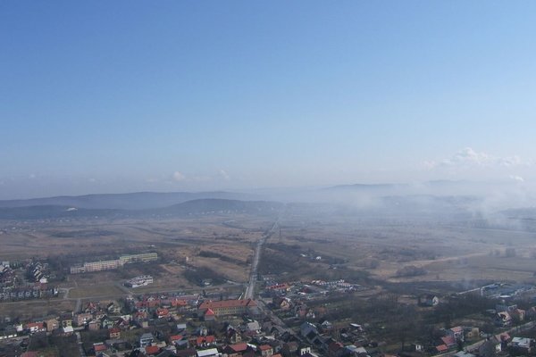 Zamek w Chęcinach - Widok z wieży - trasa do Kielc