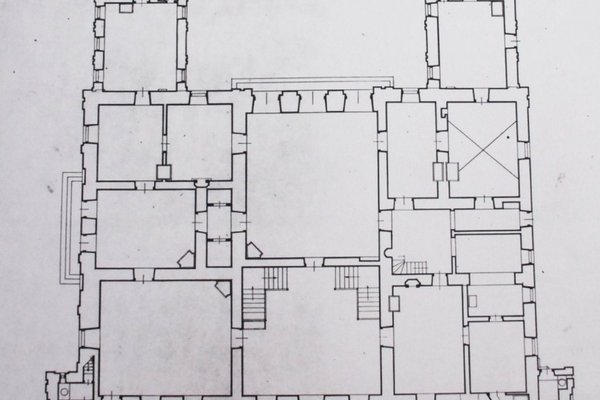 Pałac w Czyżowie Szlacheckim - Rzut poziomy górnej kondygnacji - wysoki parter. Fot. z kroniki pałacu.