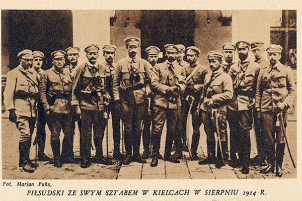 Kielce 1914 roku - Piłsudski ze swoim sztabem.