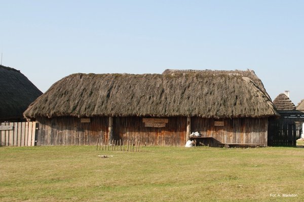 Zagroda z Bukowskiej Woli - Czterospadowy dach wiaty kryty słomą 