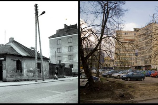 Kielce wczoraj i dziś - Na rogu ulicy Wesołej i Wojska Polskiego. Fot. Michał Janyst