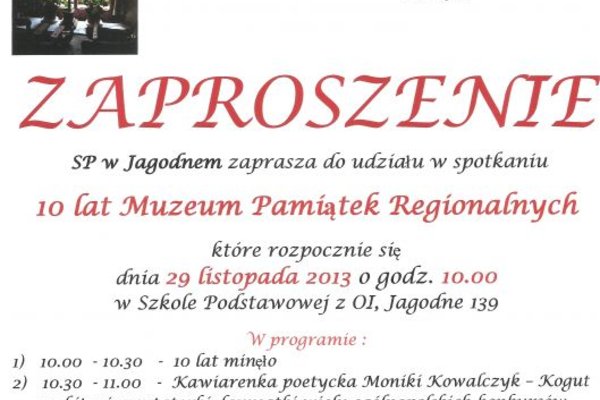 Jubileusz Muzeum Pamiątek Regionalnych