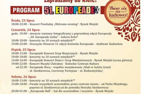 Festiwal Europeada w Kielcach