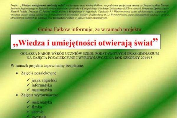 Wiedza i umiejętności otwierają świat 