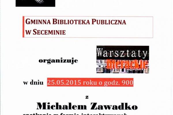 Spotkanie literackie z Michałem Zawadką